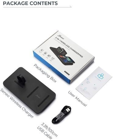 double chargeur Seneo 2 en 1 sans fil PA150A - Image 2