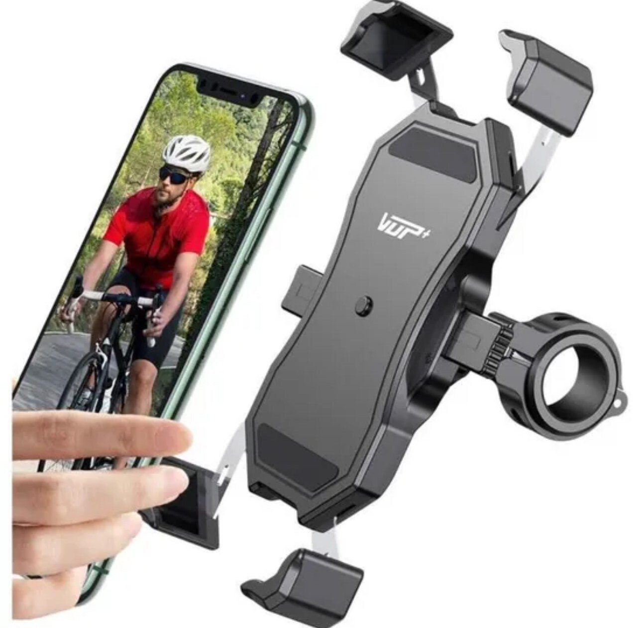 Support de téléphone|Vélo & Moto|Rotation à 360 °|Pince anti-secousses|VUP+