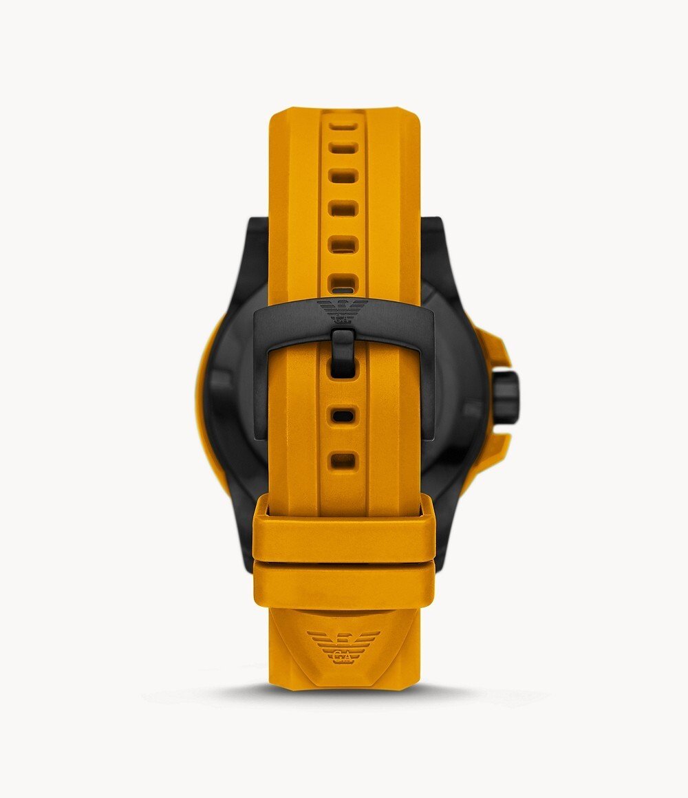 Montre| à Quartz analogique Acqua |de Couleur Orange |Bracelet en Caoutchouc - Image 3