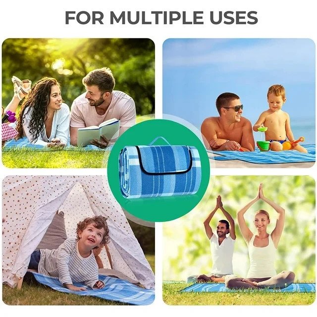 Plaid de Pique-Nique│Tonight│200x150cm│Imperméable│Pliable│Échiquier - Image 2