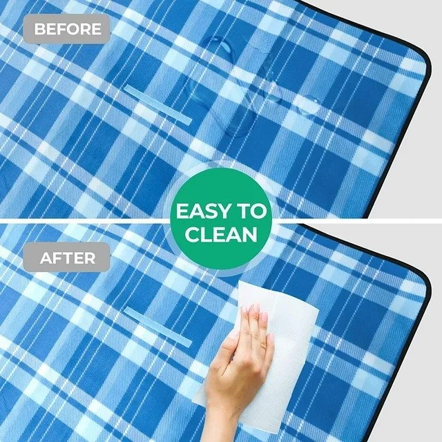 Plaid de Pique-Nique│Tonight│200x150cm│Imperméable│Pliable│Échiquier - Image 3