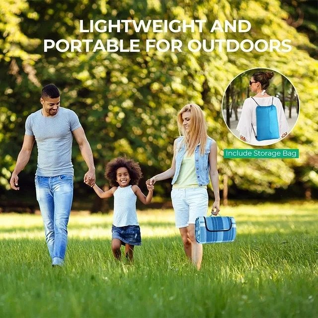 Plaid de Pique-Nique│Tonight│200x150cm│Imperméable│Pliable│Échiquier - Image 6