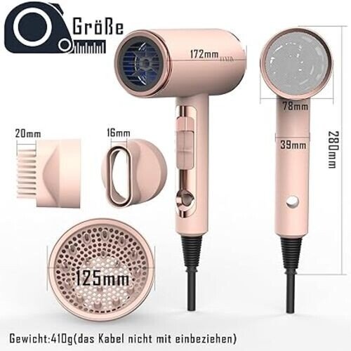 sèche-cheveux| diffuseur ionique professionnel| 2200w| brosse |embout FUNTIN - Image 2