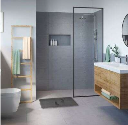 Tapis de bain│CORNAT│Terre de diatomées│Antidérapant & Absorbant│Gris - Image 4