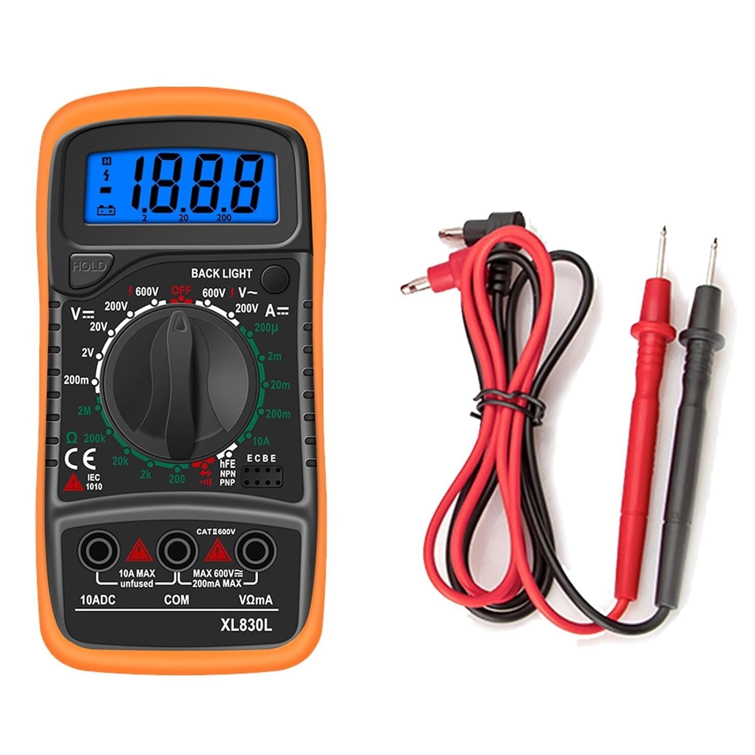 Multimètre numérique│XL830L │Haute précision & Affichage numérique│AC/DC