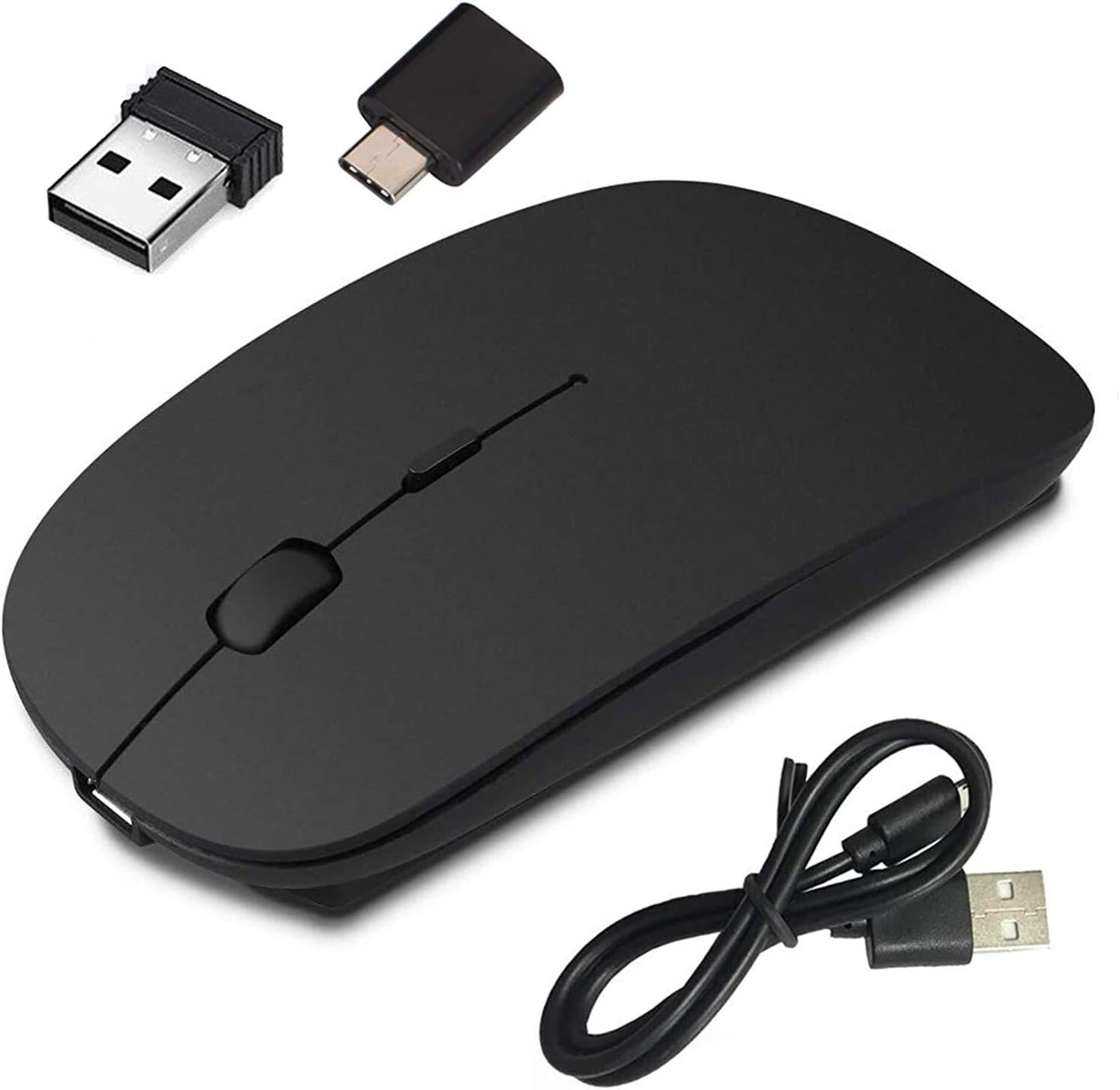 Souris sans fil rechargeable,silence Click Wireless Mouse Optique, USB Nano - Image 7