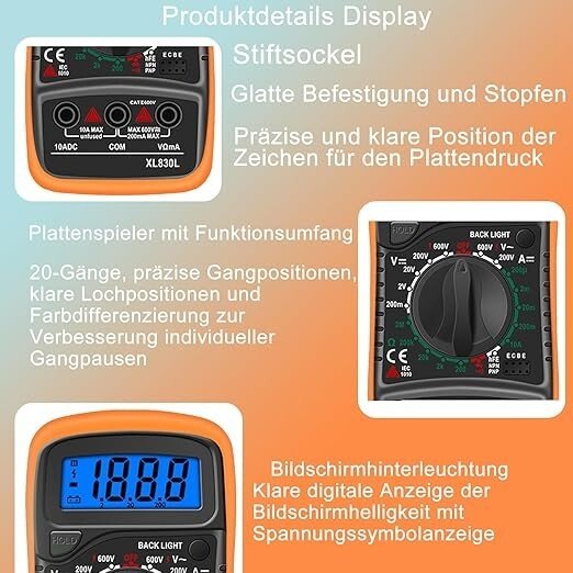 Multimètre numérique│XL830L │Haute précision & Affichage numérique│AC/DC - Image 5