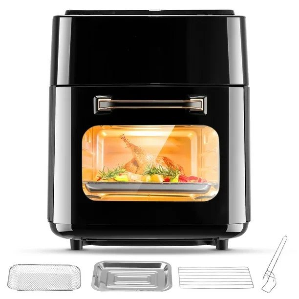 Friteuse à air│Oyajia│15 L│Ecran tactile│Panier vitré│Noir