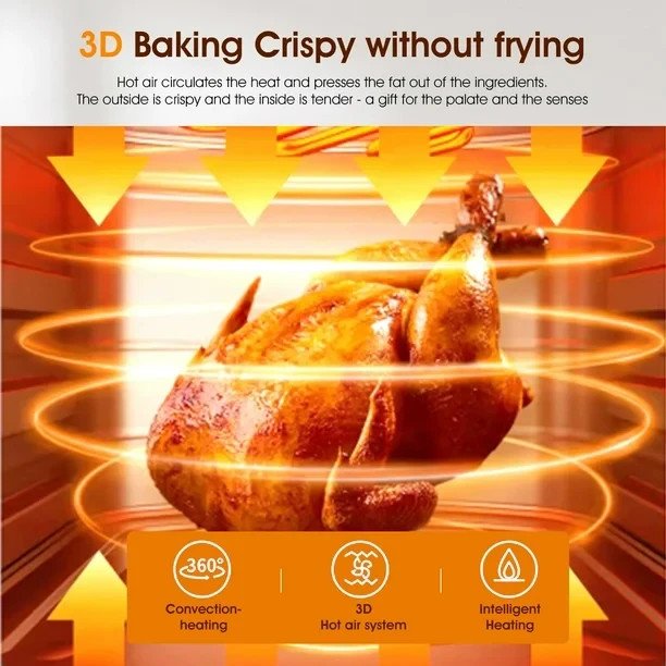 Friteuse à air│Oyajia│15 L│Ecran tactile│Panier vitré│Noir - Image 4