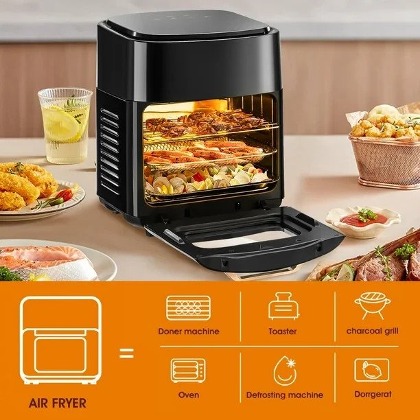 Friteuse à air│Oyajia│15 L│Ecran tactile│Panier vitré│Noir - Image 12