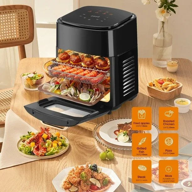 Friteuse à air│Oyajia│15 L│Ecran tactile│Panier vitré│Noir - Image 13