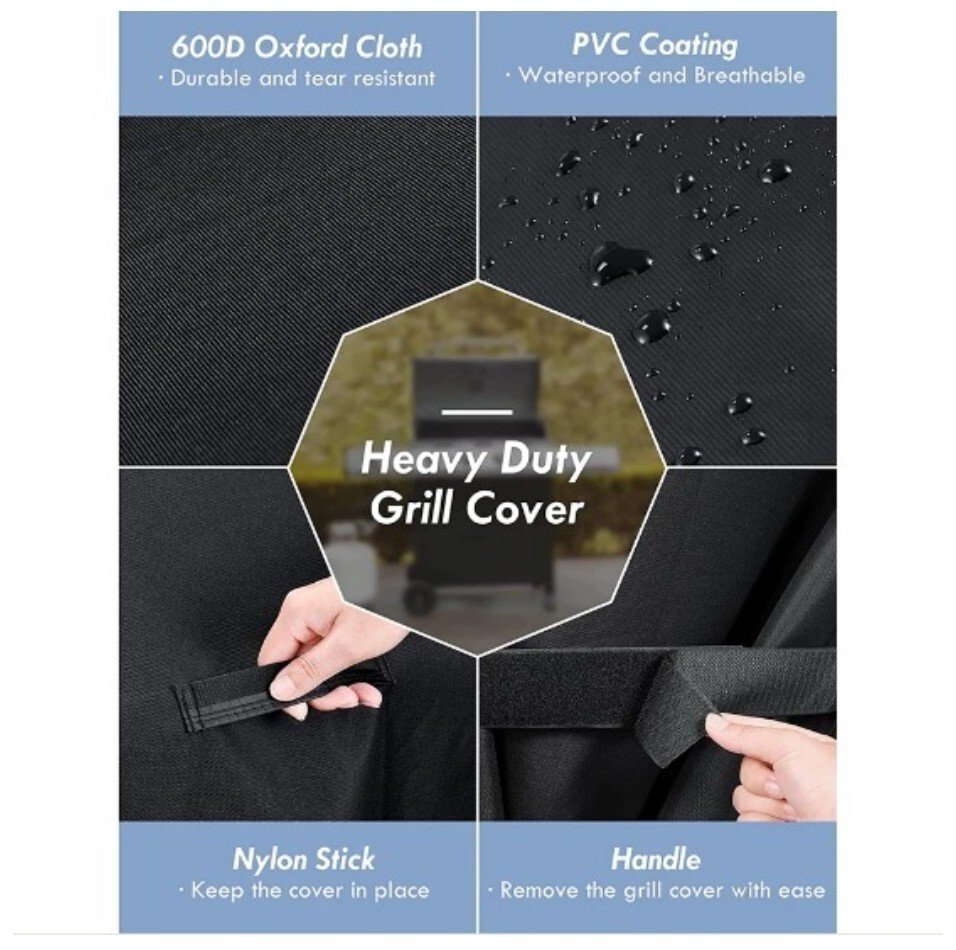 Housse de barbecue| 600D 64 pouces| housses de gril| à gaz imperméables - Image 4