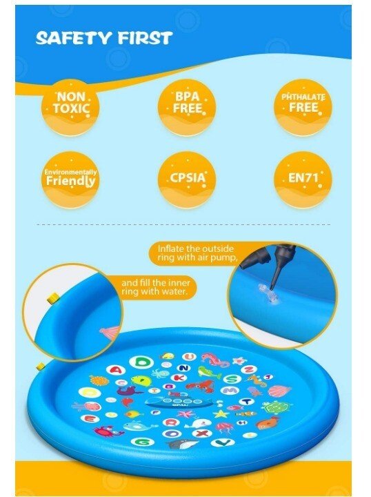 pataugeoire, arroseur , tapis de jets d'eau , jeux d'eau pour enfants - Image 5