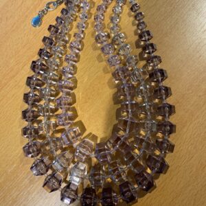 Collier｜Emporio ArmanI｜3 rangs de perles transparentes violettes