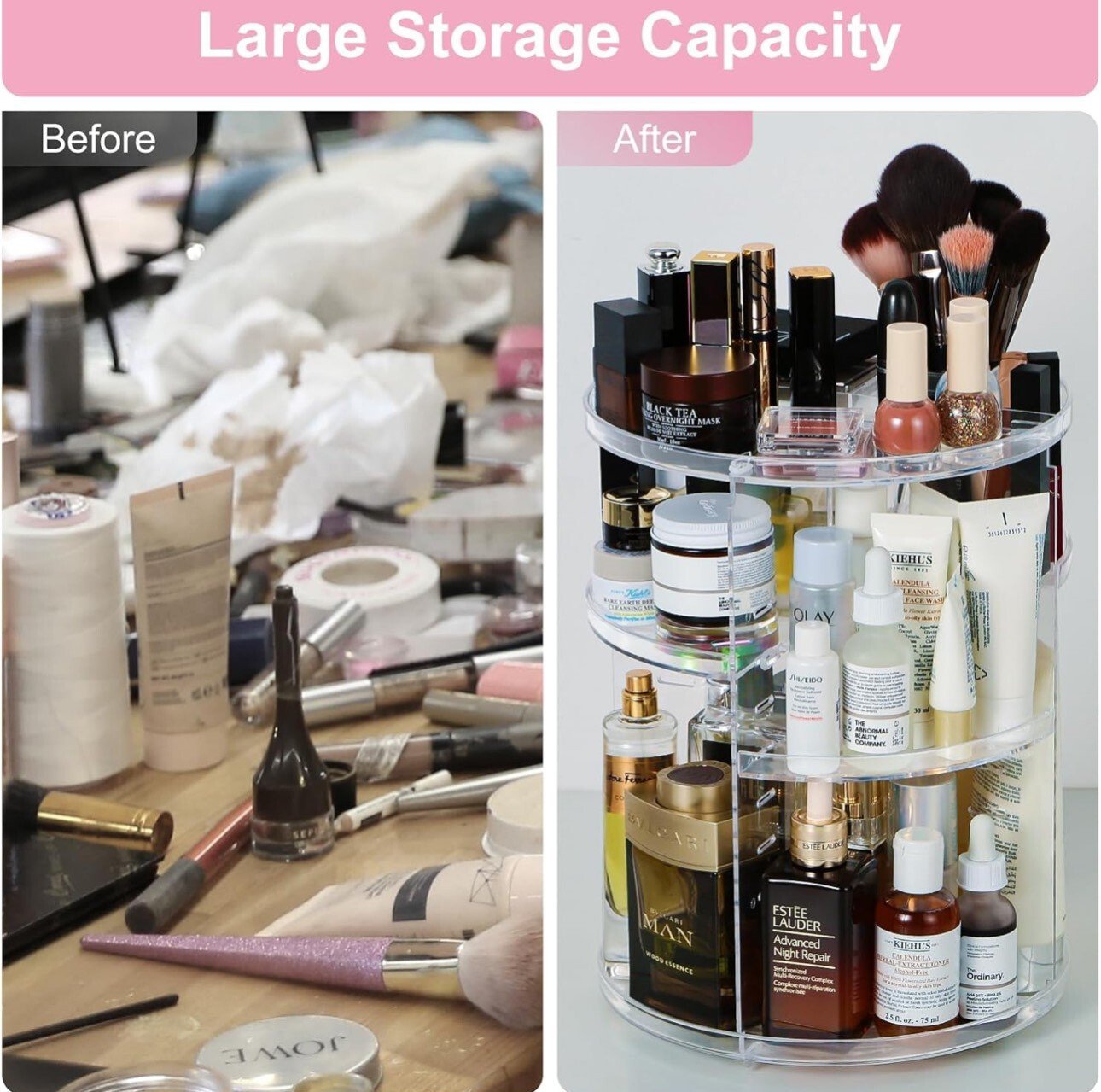 Organisateur de maquillage|Rotatif à 360°|Rangement|Maquillage|UZHNOE - Image 4