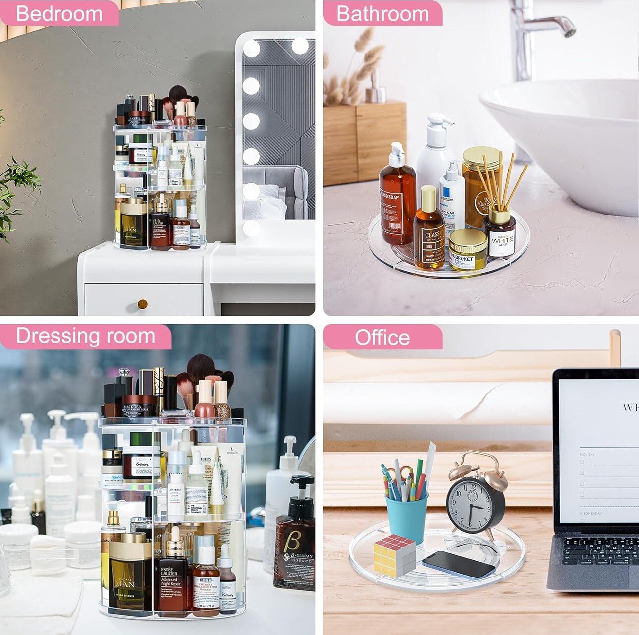 Organisateur de maquillage|Rotatif à 360°|Rangement|Maquillage|UZHNOE - Image 5