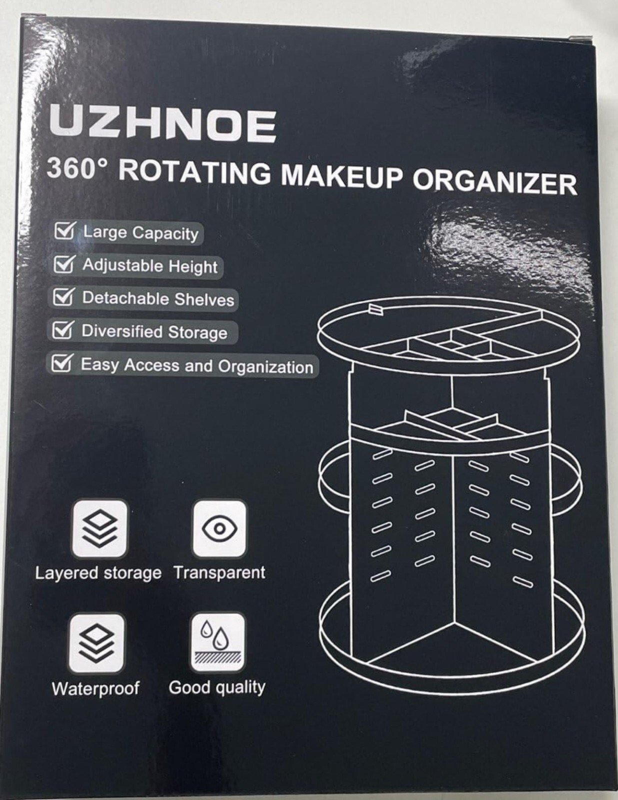 Organisateur de maquillage|Rotatif à 360°|Rangement|Maquillage|UZHNOE - Image 11