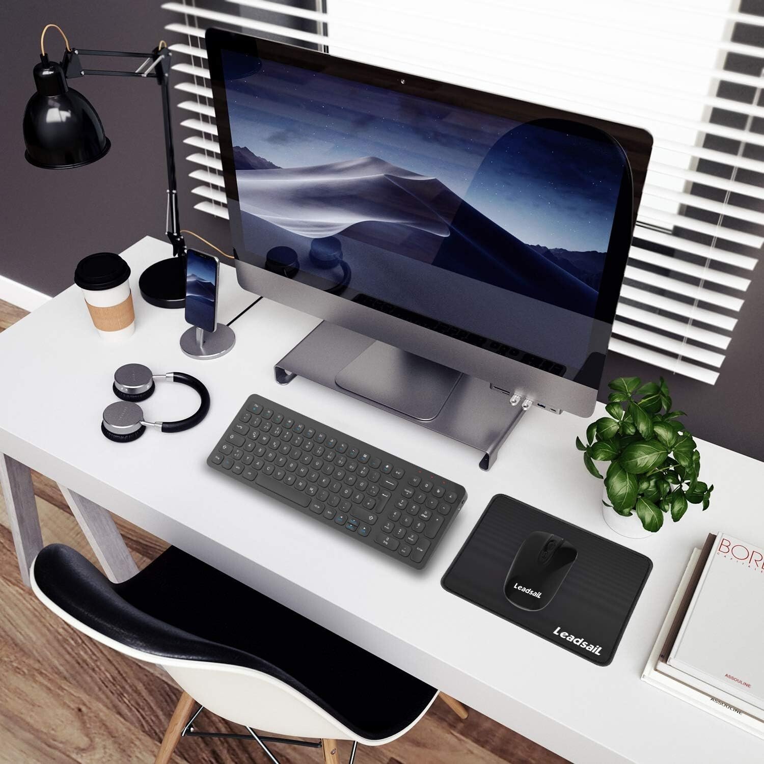 Clavier et souris sans fil, 2,4 GHz QWERTZ souris silencieuse sans fil Leadsail - Image 7