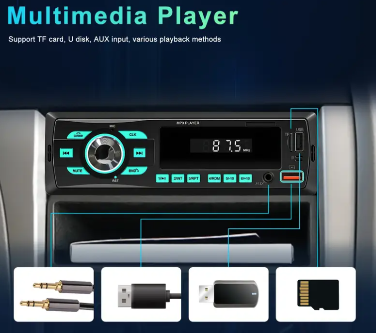 Autoradio R2214│Car MP3 Player│Bluetooth│2 USB│AUX│FM/AM│Radio│Musique - Image 4