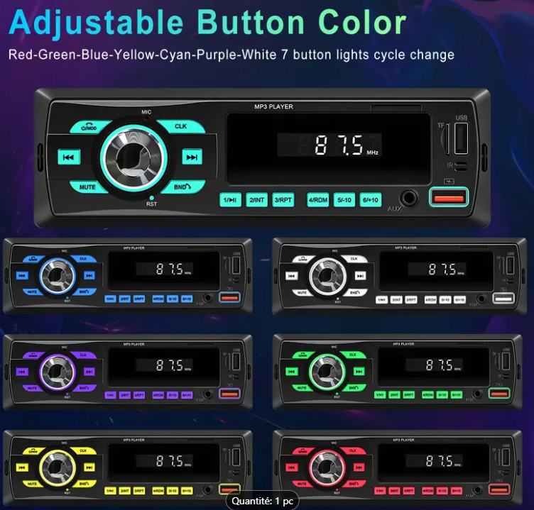 Autoradio R2214│Car MP3 Player│Bluetooth│2 USB│AUX│FM/AM│Radio│Musique - Image 5