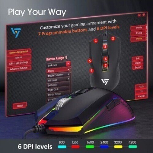 Ensemble clavier et souris de jeu| en métal|LED - Image 2