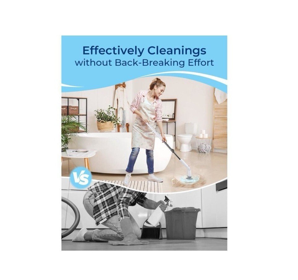 récureuse électrique| blanche| Homitt |HM115D| avec poignée d'extension - Image 7