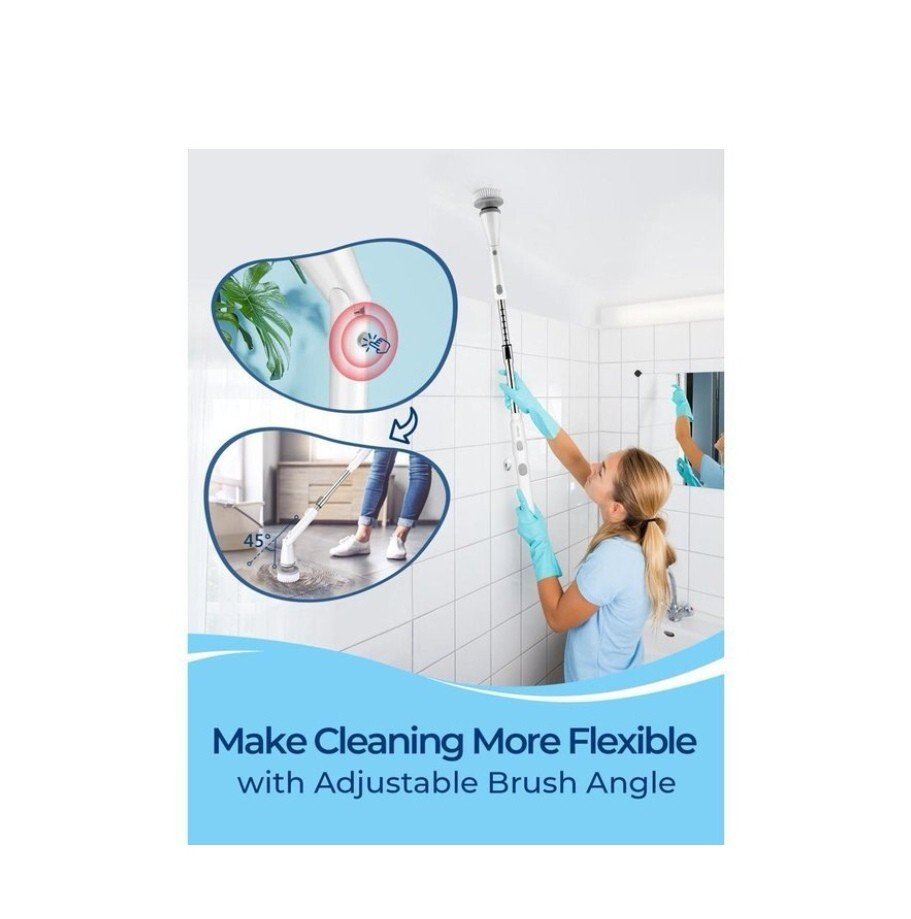 récureuse électrique| blanche| Homitt |HM115D| avec poignée d'extension - Image 8