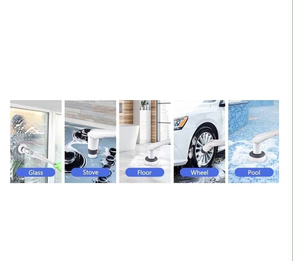 récureuse électrique| blanche| Homitt |HM115D| avec poignée d'extension - Image 9