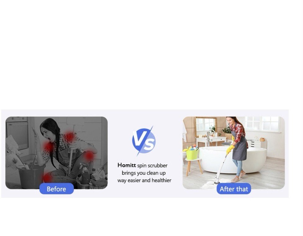 récureuse électrique| blanche| Homitt |HM115D| avec poignée d'extension - Image 10