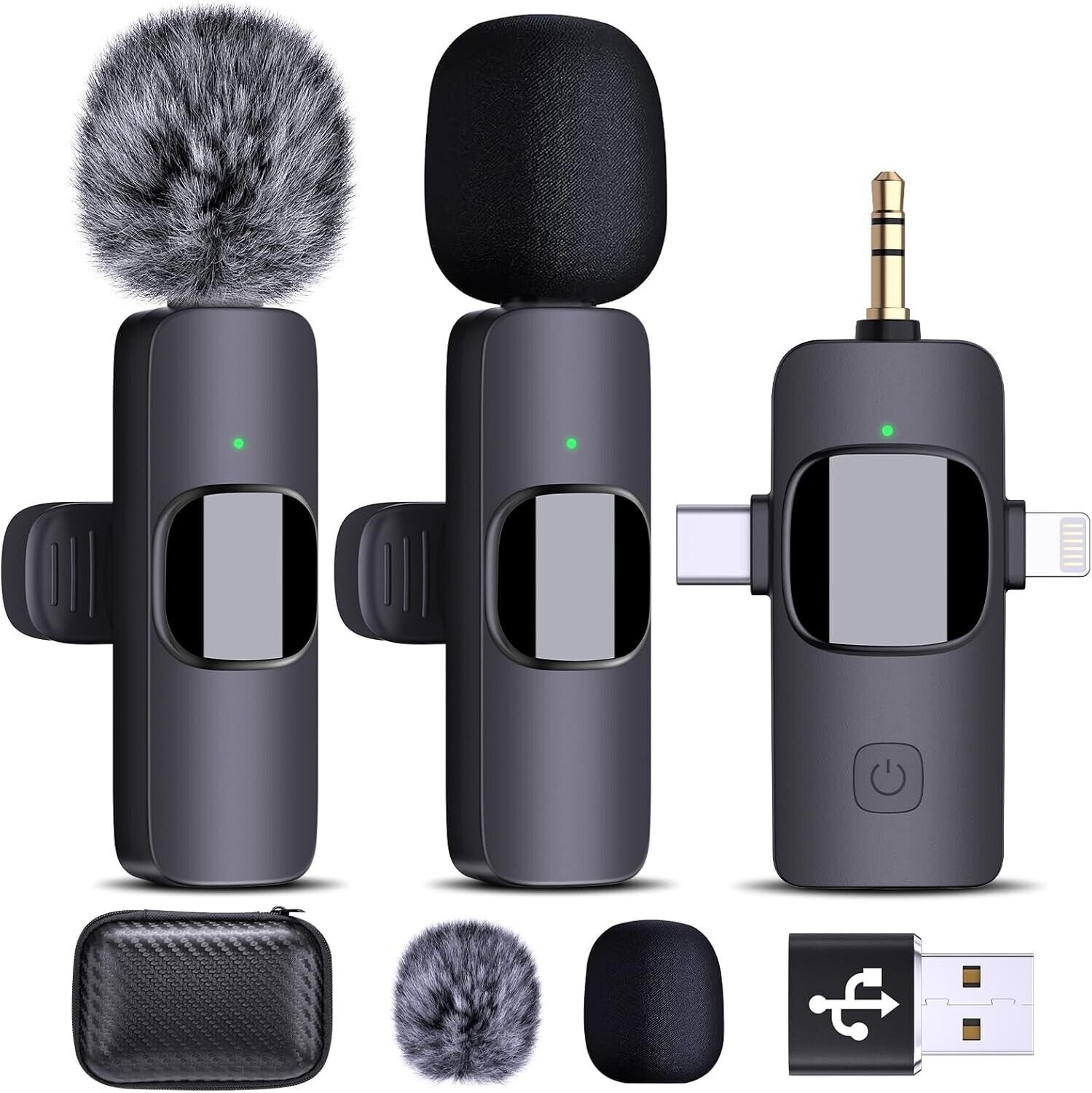 Kit de 2 micros-cravate|Sans fil|pour iPhone & Android & Jack 3.5mm|HMKCH k30
