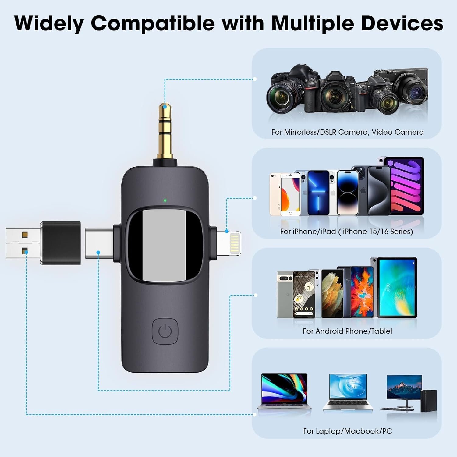 Kit de 2 micros-cravate|Sans fil|pour iPhone & Android & Jack 3.5mm|HMKCH k30 - Image 2