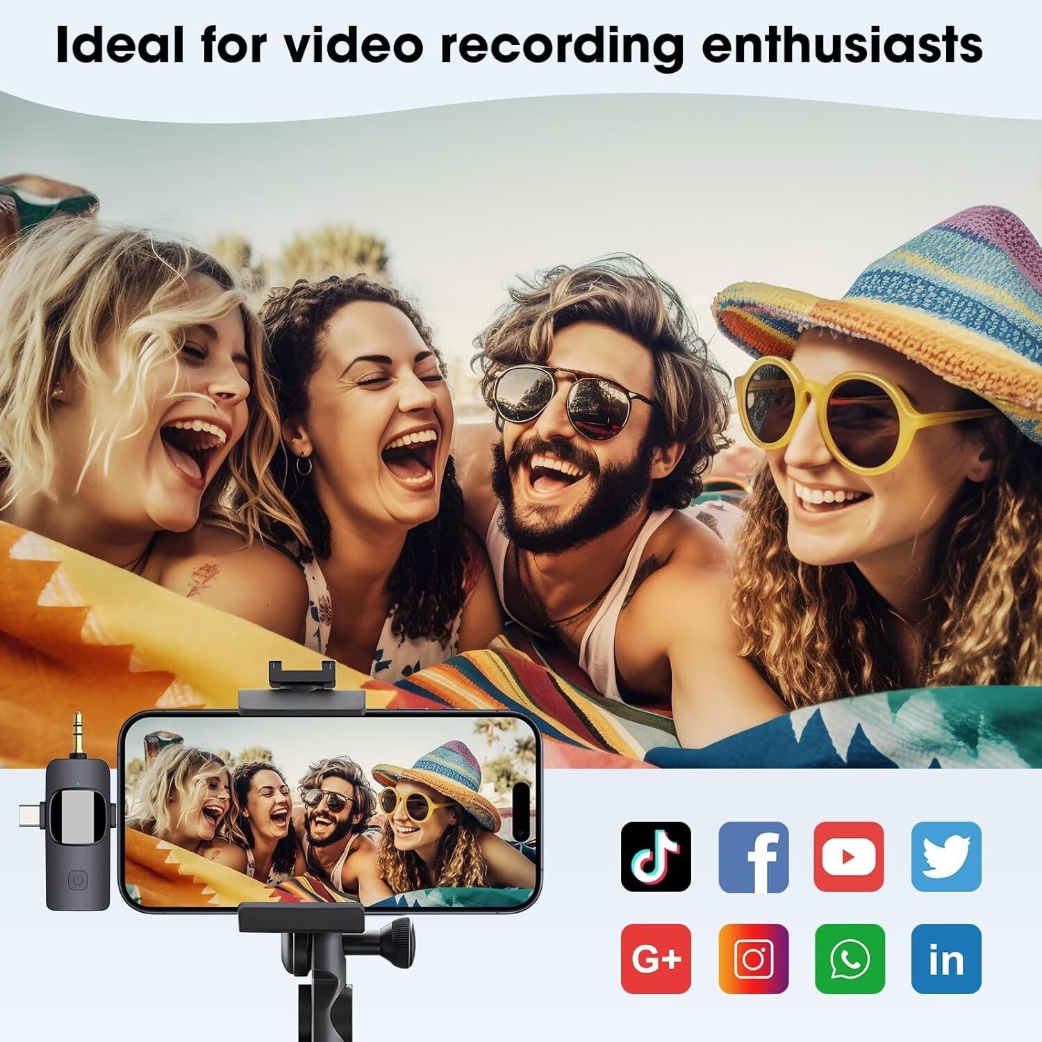 Kit de 2 micros-cravate|Sans fil|pour iPhone & Android & Jack 3.5mm|HMKCH k30 - Image 4