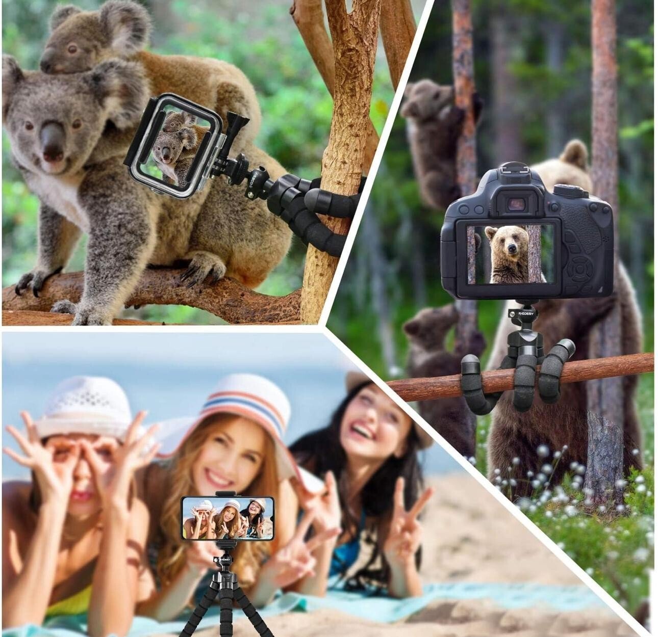 Trépied de Téléphone, Caméra & Camescope│RHODESY│Style pieuvre│Flexible│Noir - Image 7