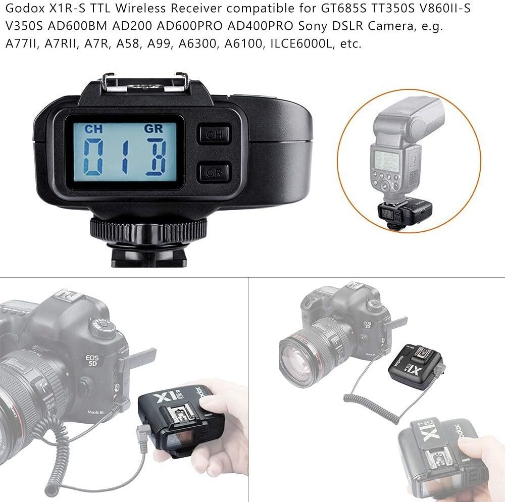 Déclencheur de Flash|Récepteur|Compatible avec Sony DSLR|X1T-S|GODOX - Image 4