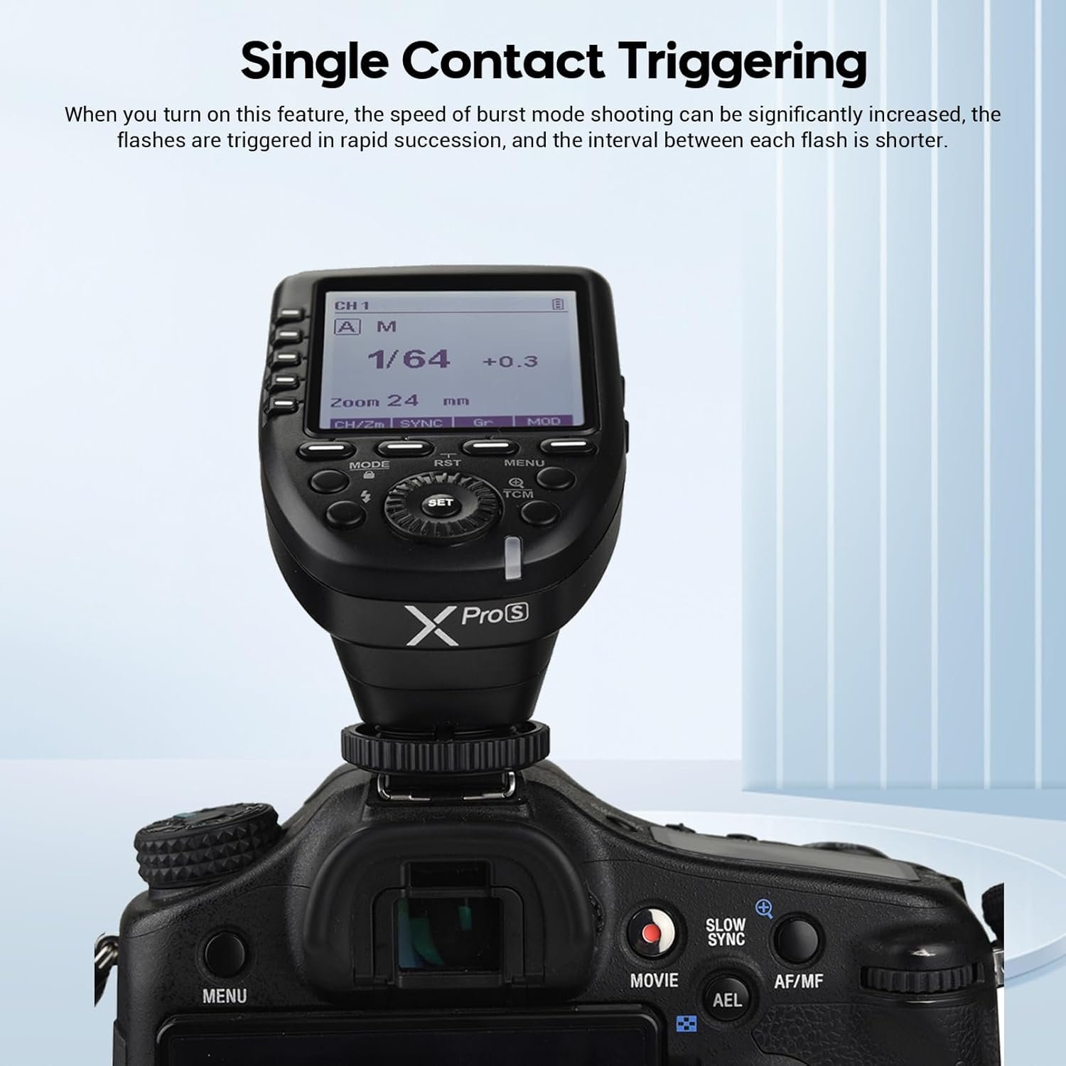 Godox XPro-S Déclencheur de Flash Sony, 2.4G TTL Sony Flash Trigger 1/8000s HSS, - Image 7