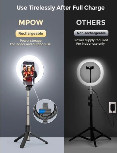 Mpow PA213B Ring Light avec trépied et support de téléphone - Image 2