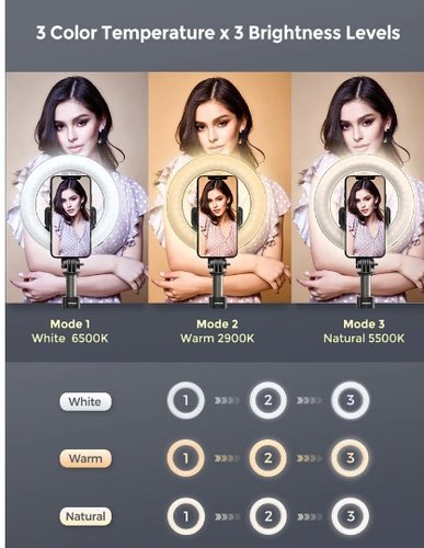 Mpow PA213B Ring Light avec trépied et support de téléphone - Image 3