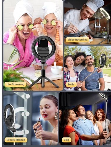 Mpow PA213B Ring Light avec trépied et support de téléphone - Image 6