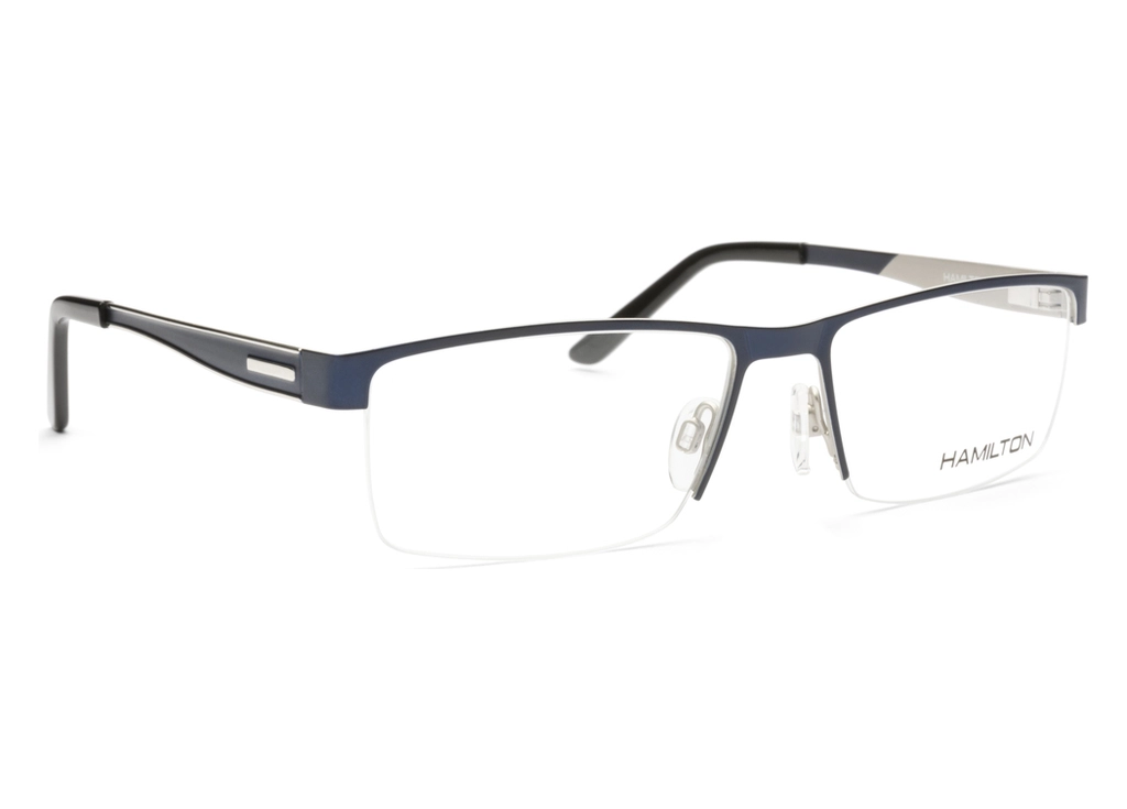 Lunettes Hamilton pour hommes, bleu gris en métal - Image 4